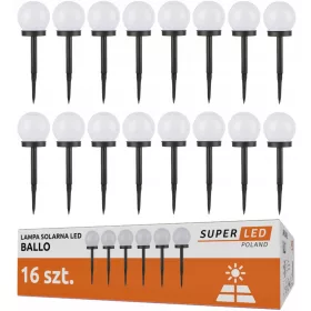  SuperLED napelemes lámpa, fehér, 34 cm, 16 db.