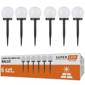  SuperLED napelemes lámpa, fehér, 34 cm, 6 db.
