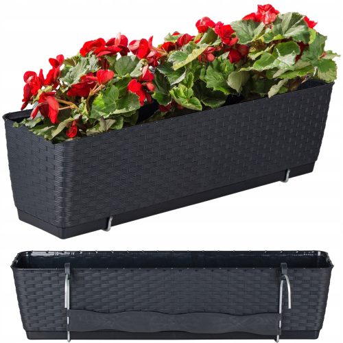  Prosperplast virágcserép 59 cm x 15,4 x 14,2 cm műanyag antracit