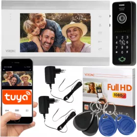   Virone VDP-61FHD/W video kaputelefon fehér + 2× Mifare 13,56 MHz proximity kulcstartó VDP-61-hez
