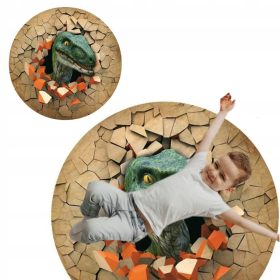   Gyermek szőnyeg - Gyerek szőnyeg kerek dinoszaurusz 3D effektus 120x120