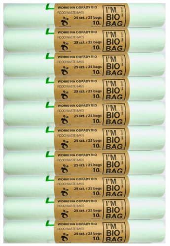 Szemeteszsákok - Biológiailag lebontható táskák komposztálható 10L bio 250pcs
