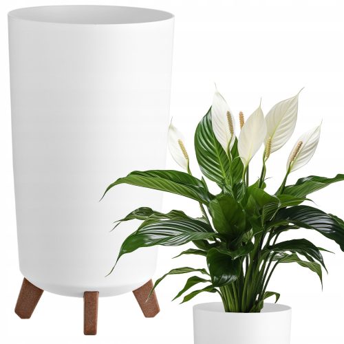  Deco4Home virágcserép 20 cm x 20 x 36,6 cm átmérő 20 cm műanyag fehér