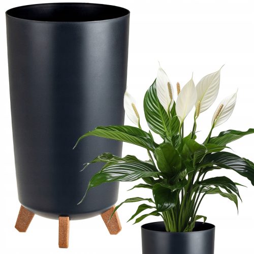  Deco4Home virágcserép 24 cm x 24 x 45 cm átmérő 24 cm műanyag antracit