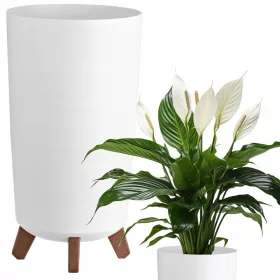    Deco4Home virágcserép 24 cm x 24 x 45 cm átmérő 23,9 cm műanyag fehér