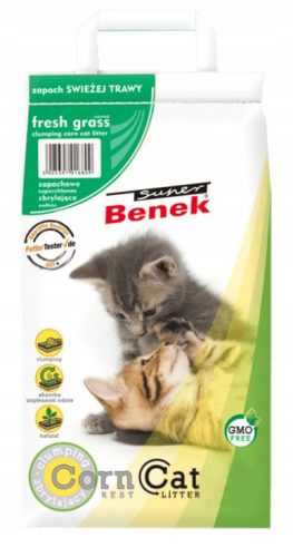 Alom nyulaknak és kis rágcsálóknak - Super Benek Corn Cat Friss fű 14L kukorica