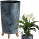  Deco4Home virágcserép 24 cm x 24 x 45 cm átmérő 24 cm műanyag antracit, szürke és ezüst árnyalatai