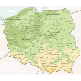   Falfestészet - Térkép Parafa Kép Lengyelországról - 60X60cm - Telkek