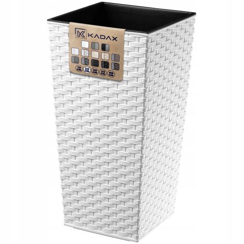  Kadax virágcserép 29 cm x 29 x 57 cm átmérője 29 cm műanyag fehér