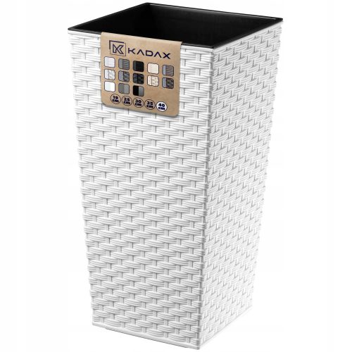  Kadax virágcserép 38,5 cm x 38,5 x 75 cm átmérő 38,5 cm műanyag fehér