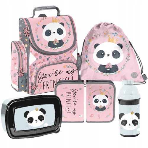 Iskolai aktatáska - Iskolai táska Paso Panda hátizsák-készlet 5 El.