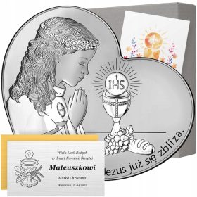  Ezüst Beltrami kép egy lány szívéről, 9,6x11 cm