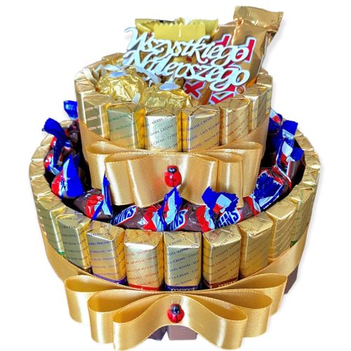 Vicces ajándék - Merci torta születésnapi ajándékkosár szett