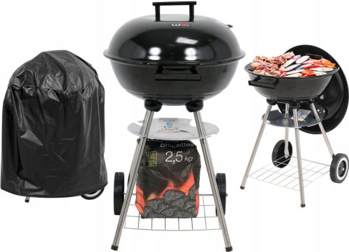  LUND GARDEN SZÉN GRILL KEREK FEDŐS ACÉR Rács 41cm + FEDŐ