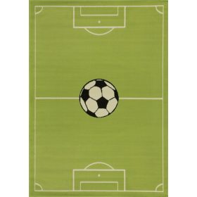   Gyermek szőnyeg - 140x200 cm zöld szőnyeg egy fiú játszótér labdához