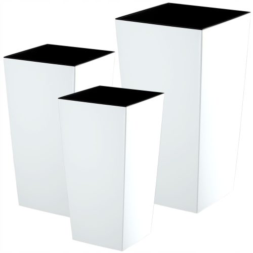  Kadax virágcserép 29 cm x 29 x 57,5 cm, fehér műanyag