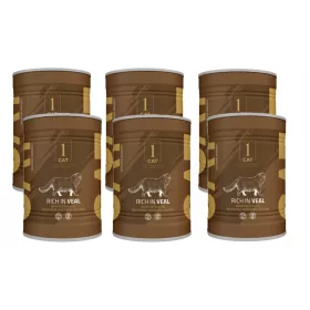   Konzerv macskáknak - 1 cat gazdag borjúhúsban 6x400g macska borjúhússal