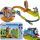 Vonat, vonatpálya - Hot Wheels Transporter + 3 autó + tartozékok karakterek