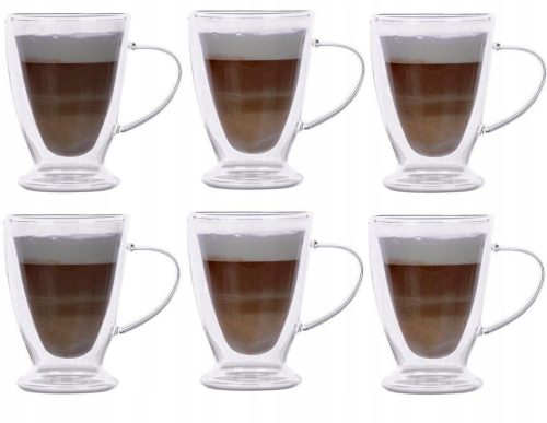 Koktél pohár - 6 x Pohár 300 ml KÁVÉ LATTE TEA POHÁR