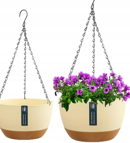  Ecarla virágcserép 14 cm x 25,5 x 16 cm átmérő 25,5 cm műanyag fehér, fekete, szürke és ezüst árnyalatai