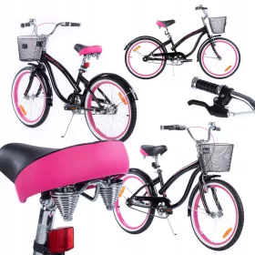    Tomabike platina rózsaszín fekete kerékpár 20" fekete, rózsaszín