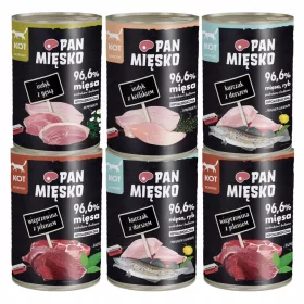   Konzerv macskáknak - Serpenyős húsos nedves táp macskáknak, ízek keveréke, 6x400g