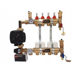    GEPOX 7 szekciós elosztó a GRSE32PRO padlófűtési rendszerhez