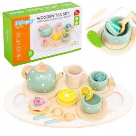   Játék konyha - Kinderplay Woodninay teakészlet tartozékok