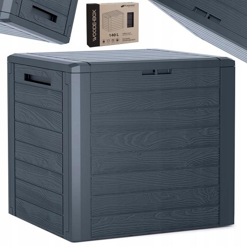 Kerti tároló doboz - Prosperplast Woodebox kerti doboz 140 l, antracit