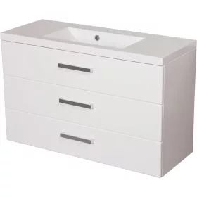 FOKUS ÚJ fürdőszobabútor fehér szekrény + mosdó 100