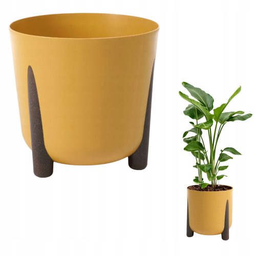  Grando virágcserép 33 cm x 33 x 32 cm átmérő 33 cm műanyag barna és bézs árnyalatok, sárga és arany árnyalatok, többszínű