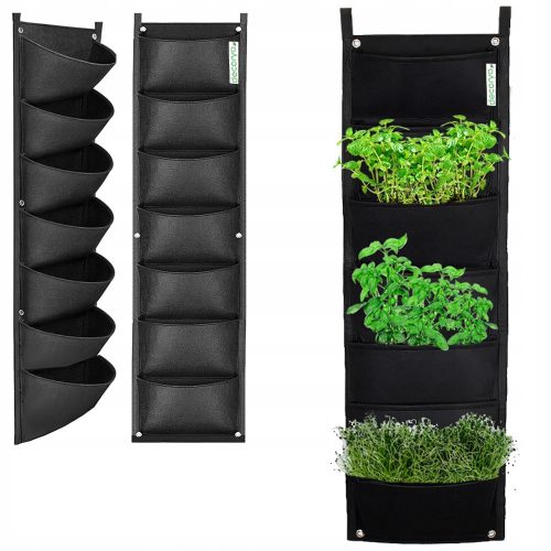  Decorya VPL01 virágcserép 2 az 1-ben 105 cm x 30 x 105 cm filc fekete
