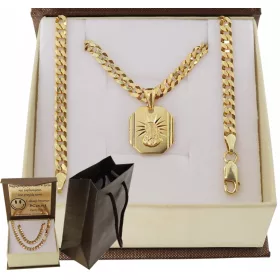    ARANY TELJES FÉRFI PÁNCÉLLÁNC ÉREMMEL PR 925/585 + INGYENES GRAVÍRÁS