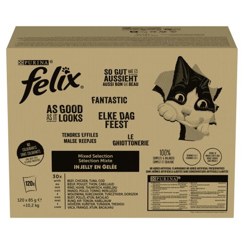 Konzerv macskáknak - Nedves étel a macska Felix keverékéhez 120 x 85 g