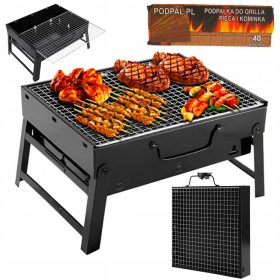    TURISZT GRILL HORDOZHATÓ SZÉN ÖSSZEHAJTHATÓ BBQ KEMPING BŐRÖDÖS GRILL