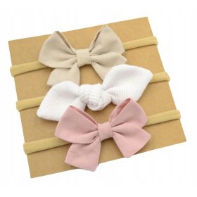   Gyermek fejpánt - Fejpántok lányoknak, csomós masnik, fehér rózsaszín