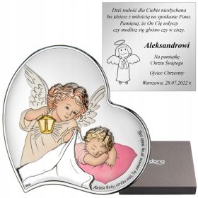   Emlékkép - Kép ezüst ajándéktárgy a Szent Angyal kereszteléséről