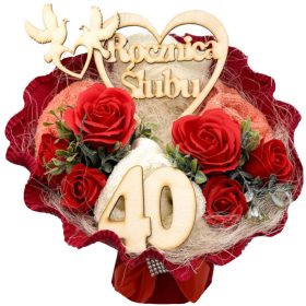   Törölköző szett - Törülközőcsokor AJÁNDÉK Házassági évforduló 30 40 50