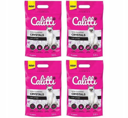 Alom nyulaknak és kis rágcsálóknak - Calitti kristály -szilikon alom 4x 3,8l szett