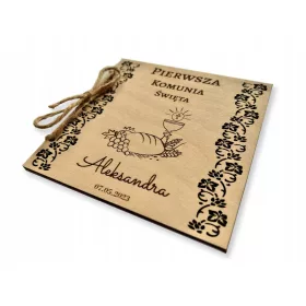    Szentáldozás emléktárgya fából készült kártya, metszet 1