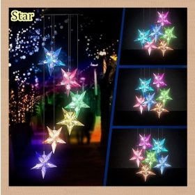  LED napelemes lámpák, szélcsengő, RGB STARS