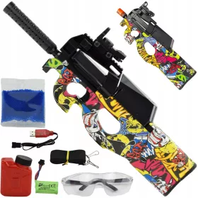    RIFLE AUTOMATIC BALLS GEL P90 GUN LAUNCHER + matricás könyv, képregény Shop_lolki
