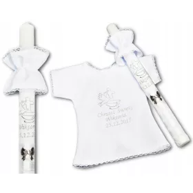   Keresztelő gyertya - Keresztelés - Robe és keresztség gyertya hímző név adatai