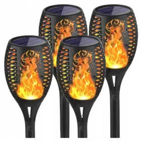    Plug-in napelemes lámpa Bluegarden fekete 78 cm 4 db + Címke matrica