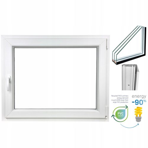 Ablak - PVC ablak 1000 x 500 RU/P Fehér három ablak