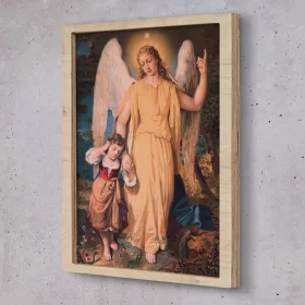   Falfestészet - Kép Eco kerettel Őrangyal és gyerek 20x30 cm