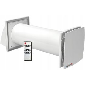   Falra szerelhető hővisszanyerő VENTIKA SOLO Ø100mm TÁVIRÁNYÍTÓ NEDVESSÉGÉRZÉKELŐ KÁBEL DUGÓ