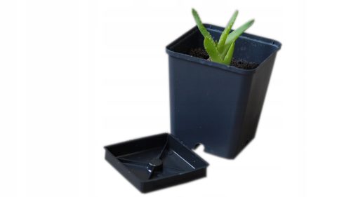  Euroműanyag virágcserép 9 cm x 9 x 10 cm, fekete műanyag