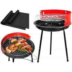    KERTI SZÉNGRILL KEREK BRIKETTES HORDOZHATÓ TURISTA KEMPINGEZÉSRE