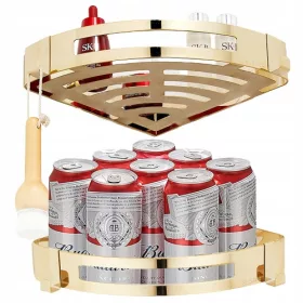   Fürdőszoba polc - 2x Gold Corner fürdőszobai polc Rozsdamentes acél